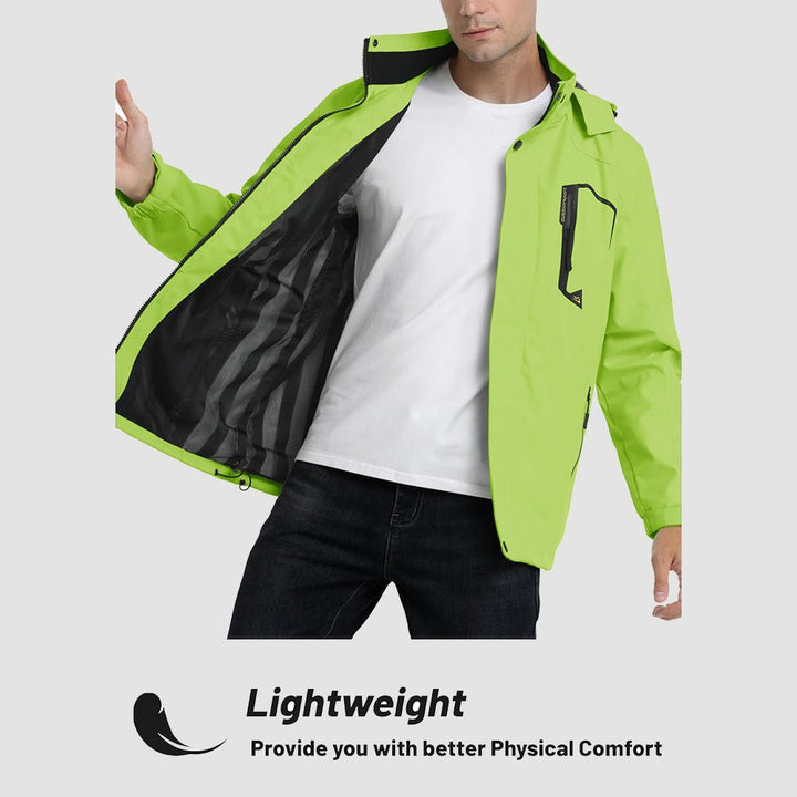 Veste de Pluie Homme Légère Imperméable à Capuche Amovible