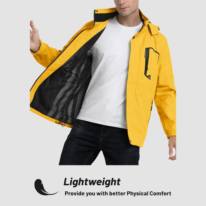 Veste de Pluie Homme Légère Imperméable à Capuche Amovible