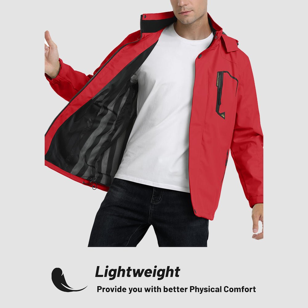 Veste de Pluie Homme Légère Imperméable à Capuche Amovible