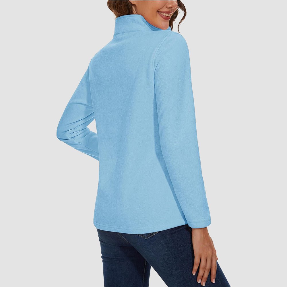 Pile da donna con collo alto e mezza zip