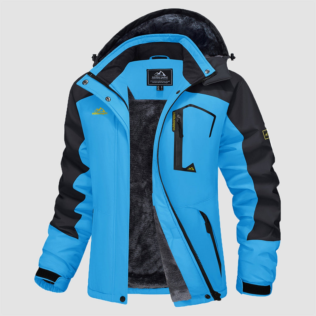 Veste de Ski Femme Doublée Polaire Imperméable Col Montant