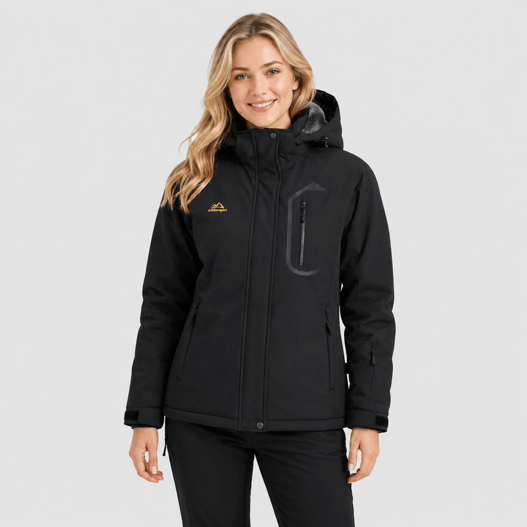 Veste de Ski Femme Imperméable Doublée Polaire à Capuche