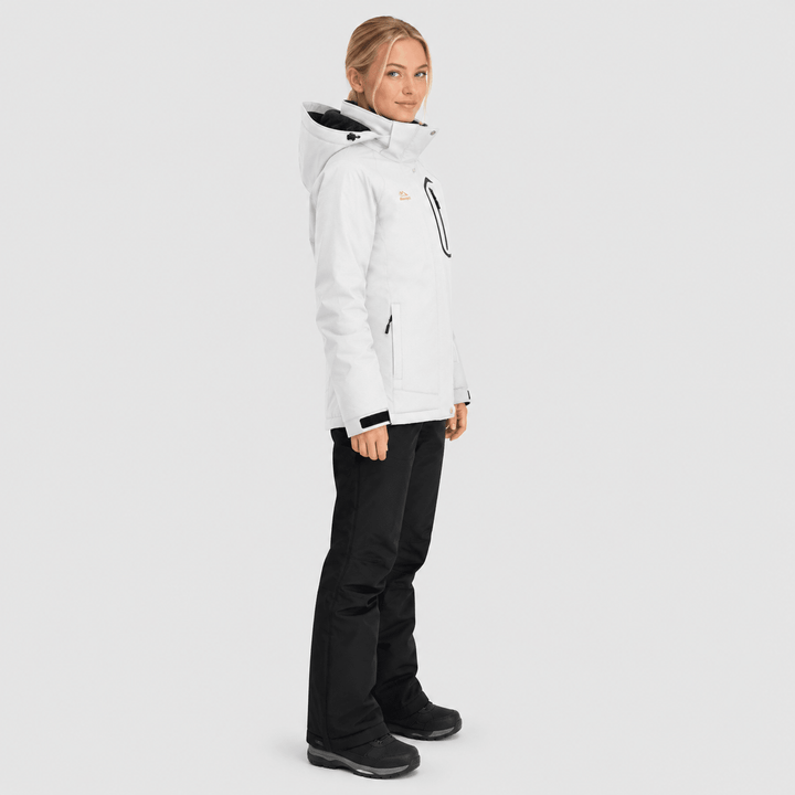 Veste de Ski Femme Imperméable Doublée Polaire à Capuche