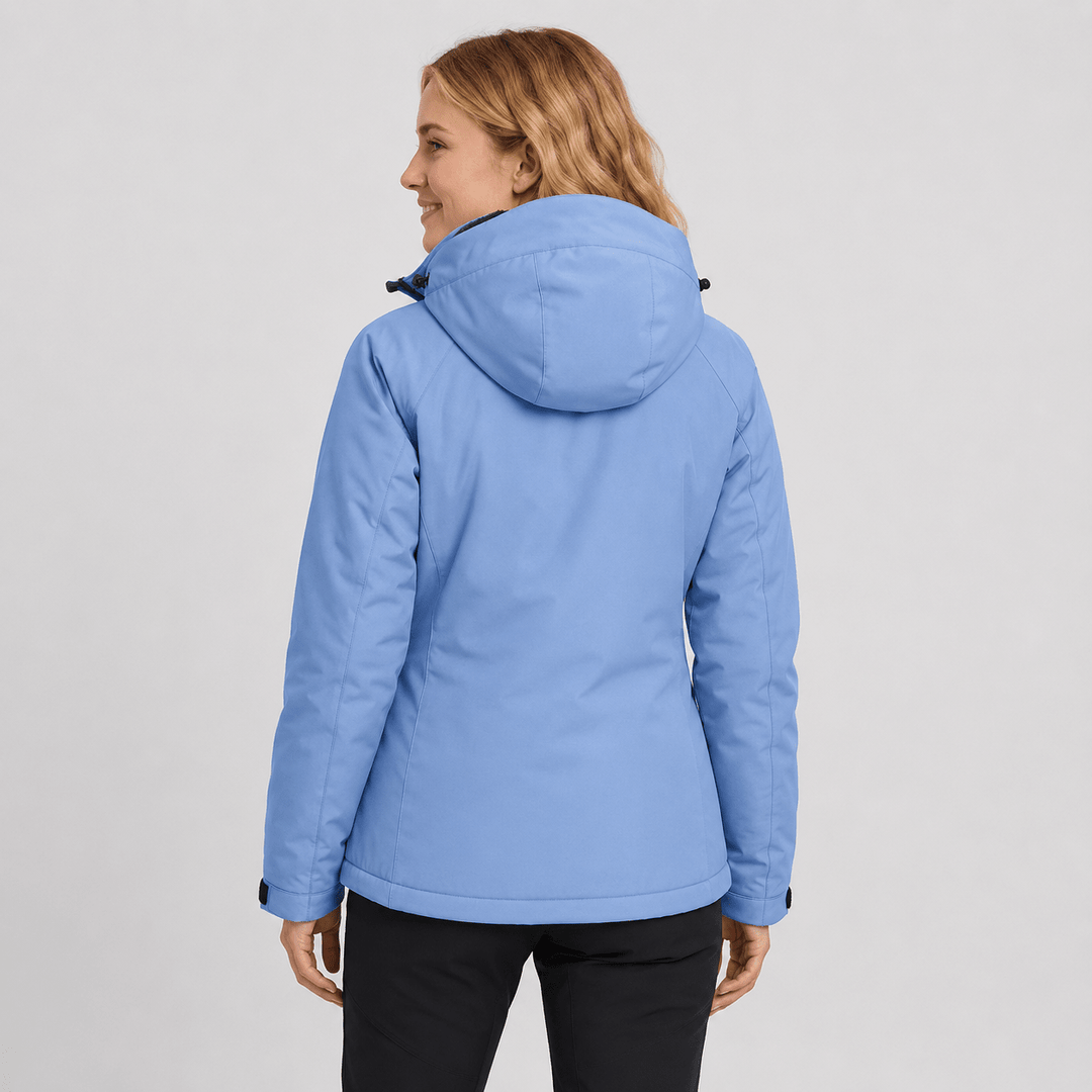 Veste de Ski Femme Imperméable Doublée Polaire à Capuche