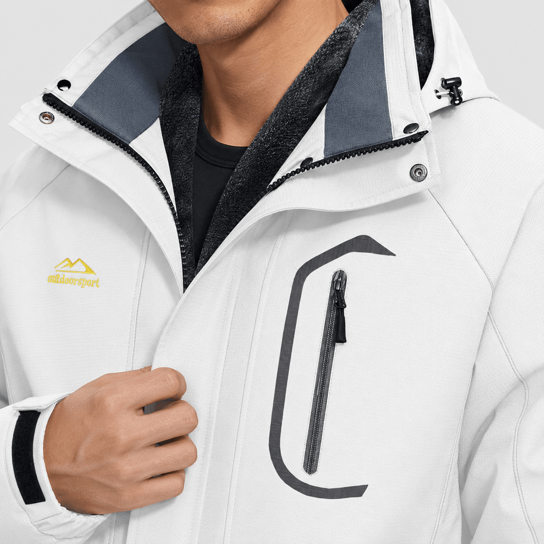 Veste de Ski Femme Imperméable Doublée Polaire à Capuche