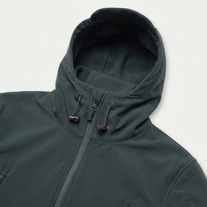 Giacca tattica softshell da uomo con cappuccio e tasche con zip