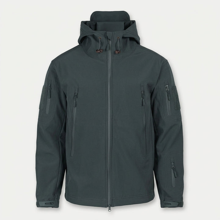 Giacca tattica softshell da uomo con cappuccio e tasche con zip