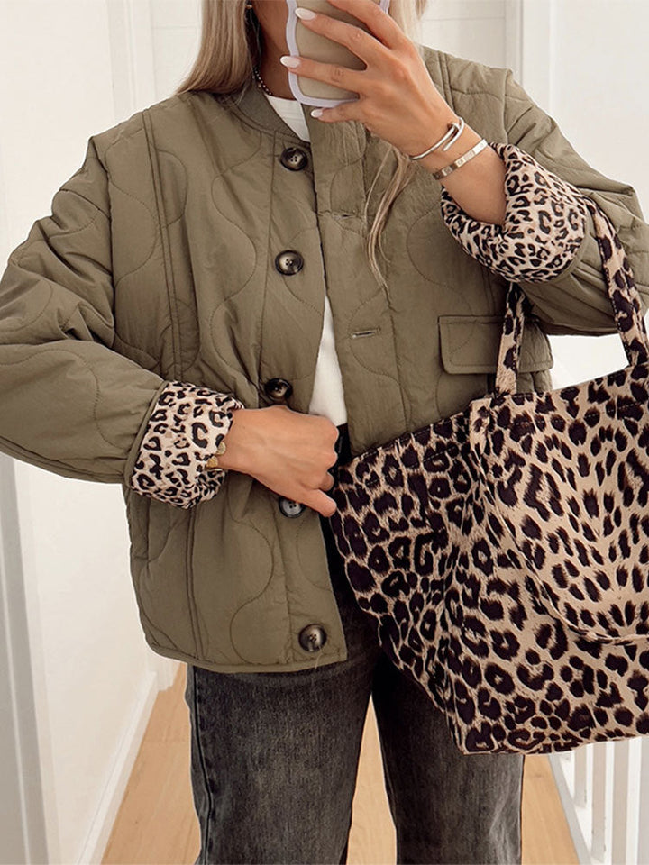 Nika | Manteau Élégant à Doublure Léopard