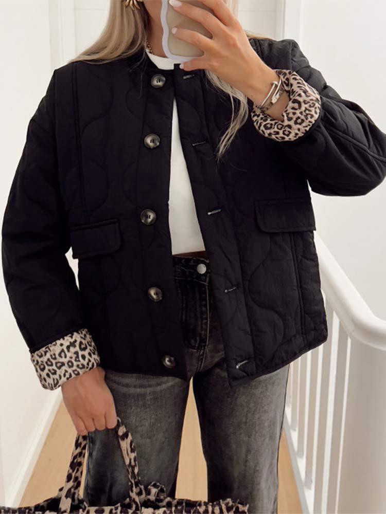 Nika | Manteau Élégant à Doublure Léopard
