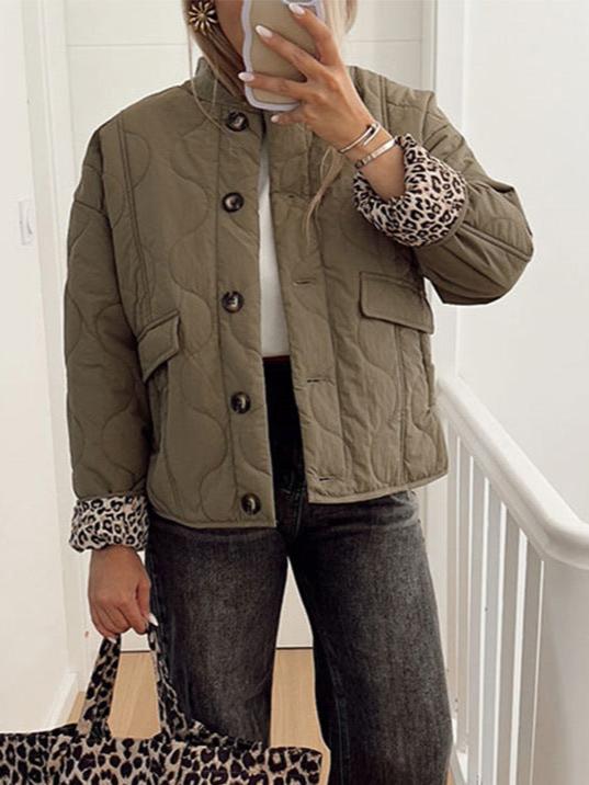 Nika | Manteau Élégant à Doublure Léopard
