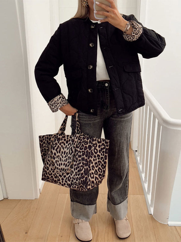 Nika | Manteau Élégant à Doublure Léopard