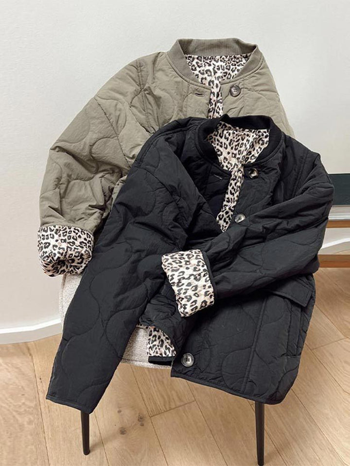 Nika | Manteau Élégant à Doublure Léopard