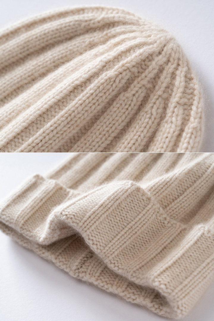 Women's Ribbed Cashmere Beanie