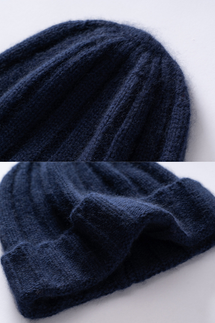 Women's Ribbed Cashmere Beanie