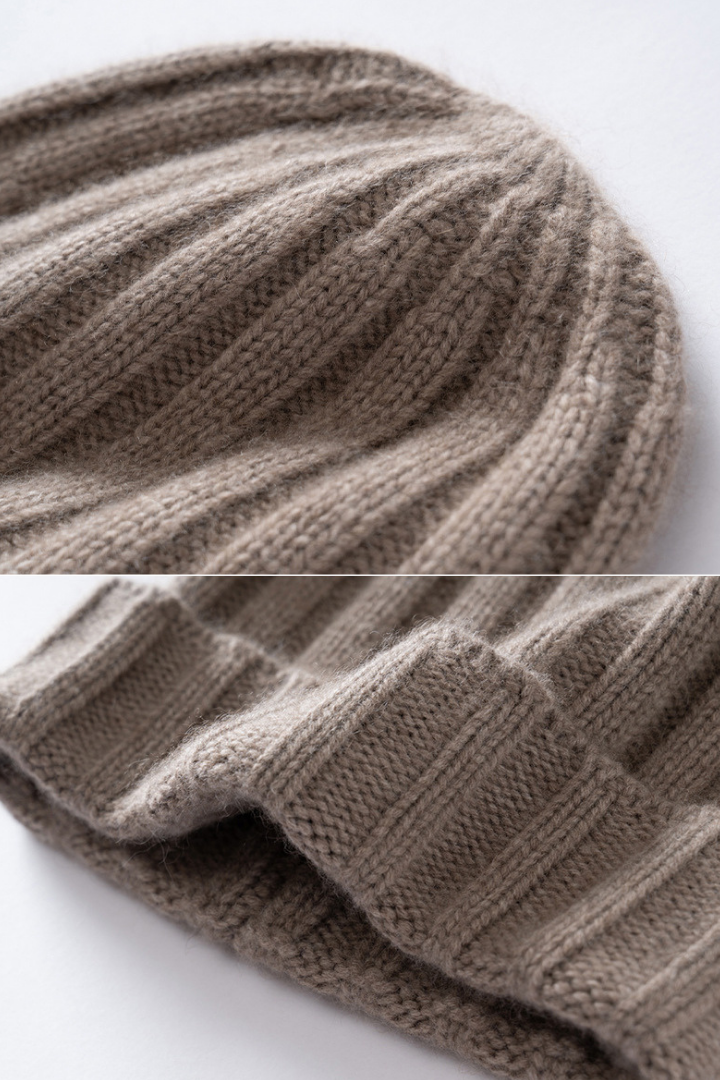 Women's Ribbed Cashmere Beanie