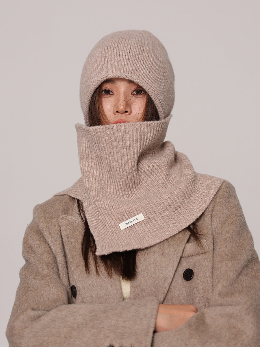 Set da donna con cappello e scaldacollo in lana pura