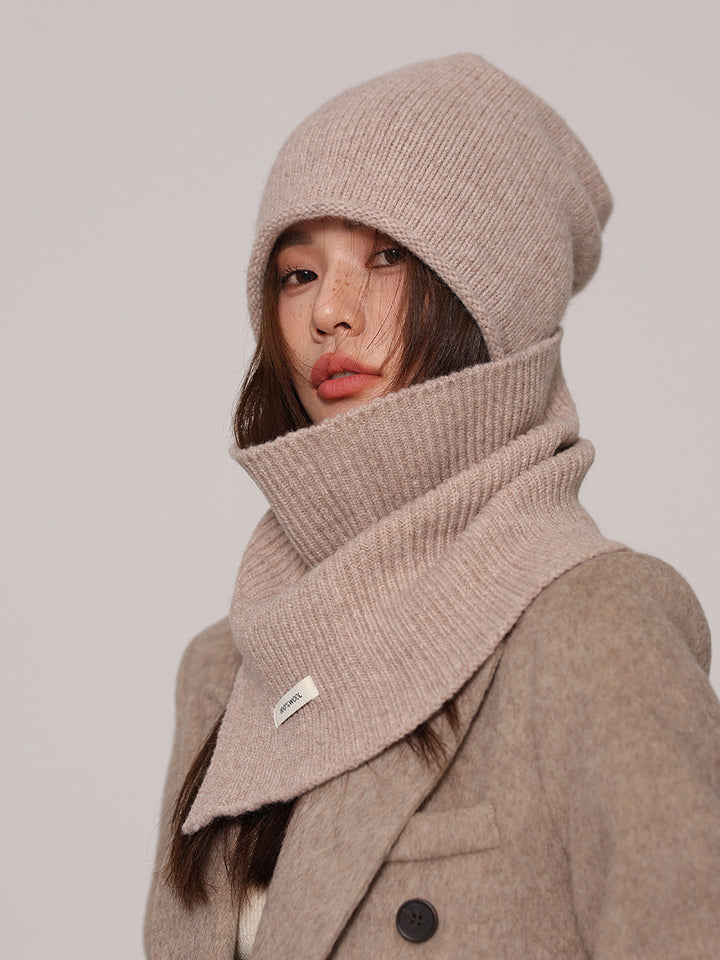 Set da donna con cappello e scaldacollo in lana pura