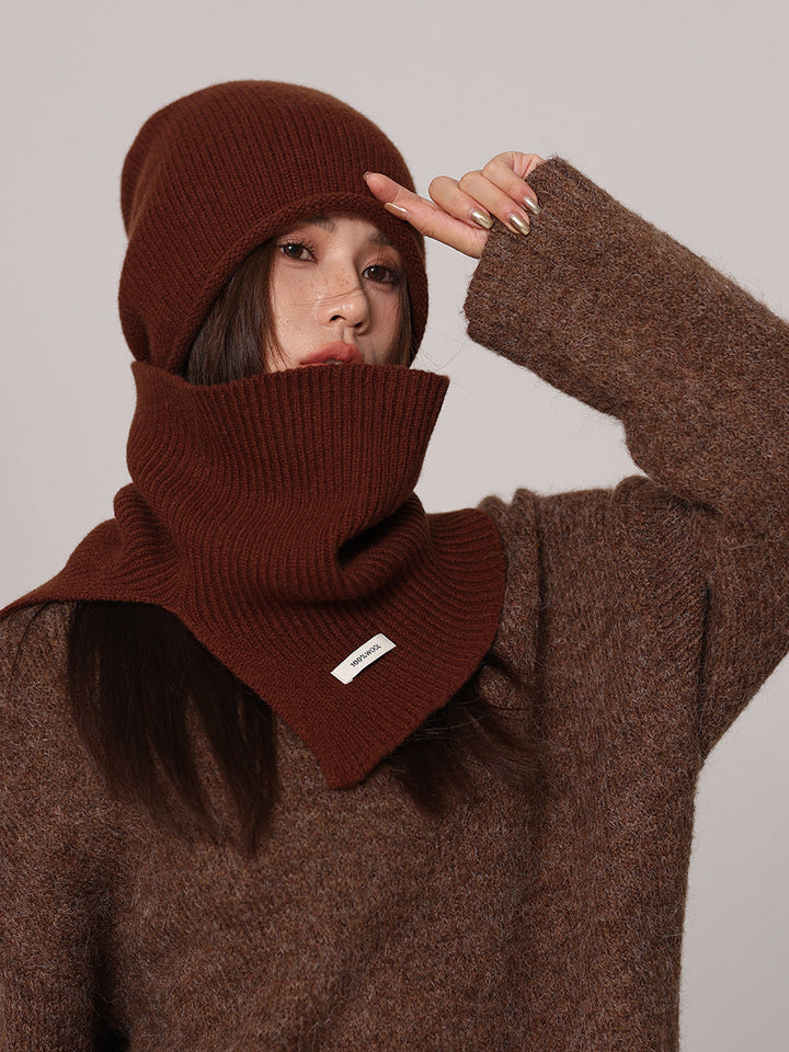 Set da donna con cappello e scaldacollo in lana pura