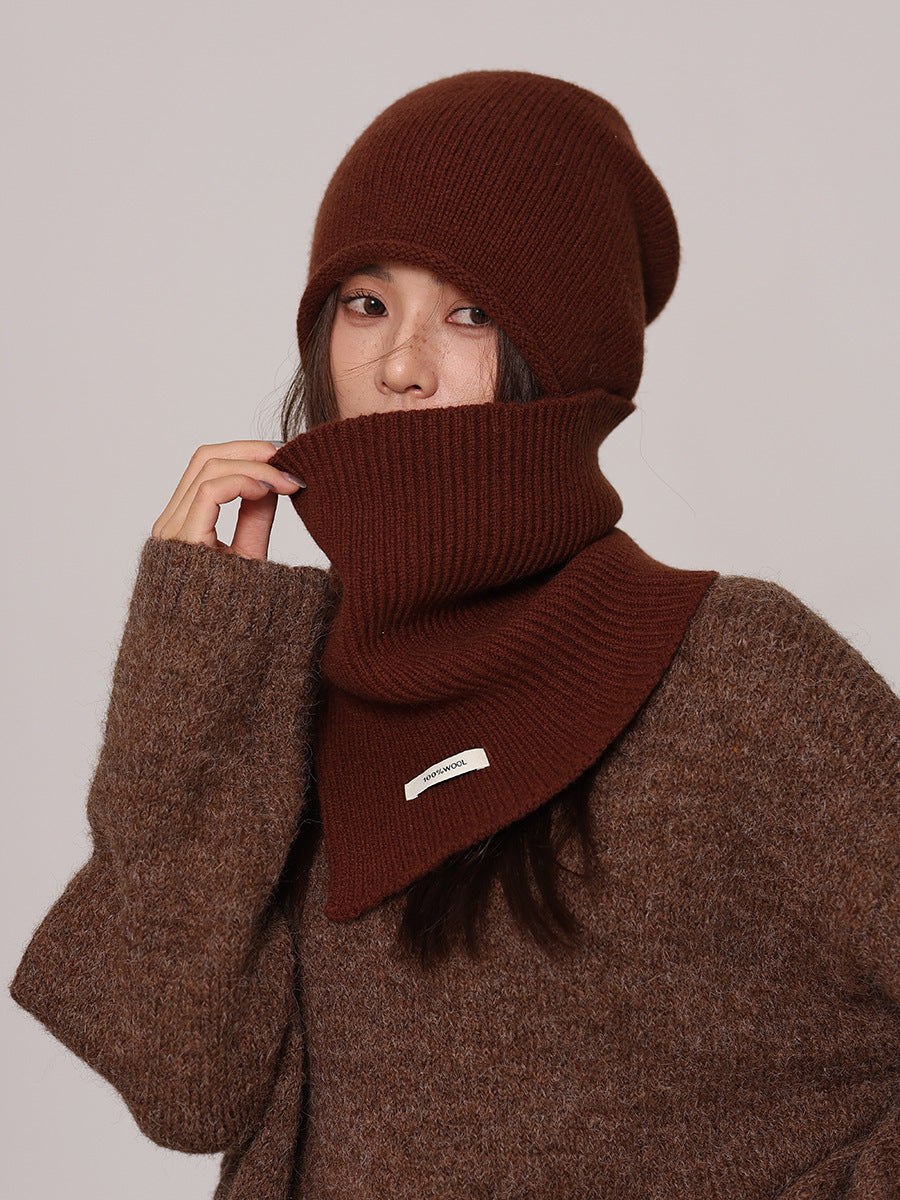 Set da donna con cappello e scaldacollo in lana pura