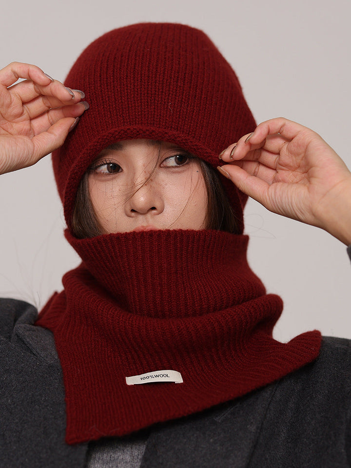 Set da donna con cappello e scaldacollo in lana pura