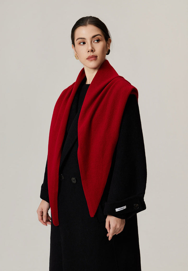 Women’s - Lambswool Triangular Scarf - Oversized Knitted Stole