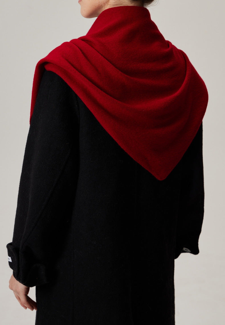Women’s - Lambswool Triangular Scarf - Oversized Knitted Stole