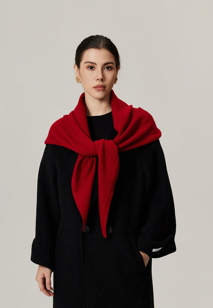 Women’s - Lambswool Triangular Scarf - Oversized Knitted Stole