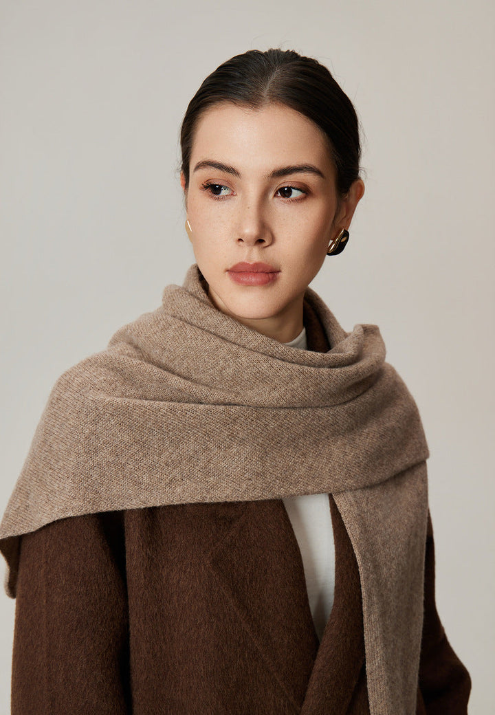 Women’s - Lambswool Triangular Scarf - Oversized Knitted Stole