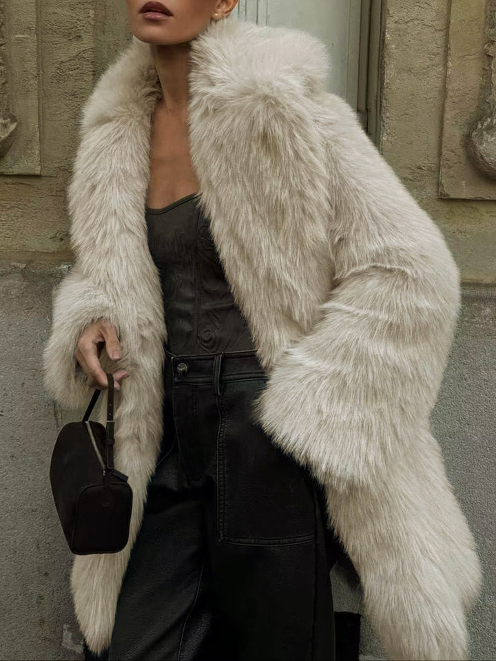 Women's Oversized Long-Pile Faux Fur Coat
