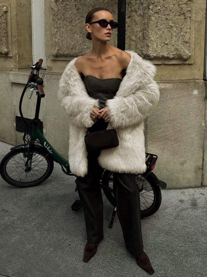 Women's Oversized Long-Pile Faux Fur Coat