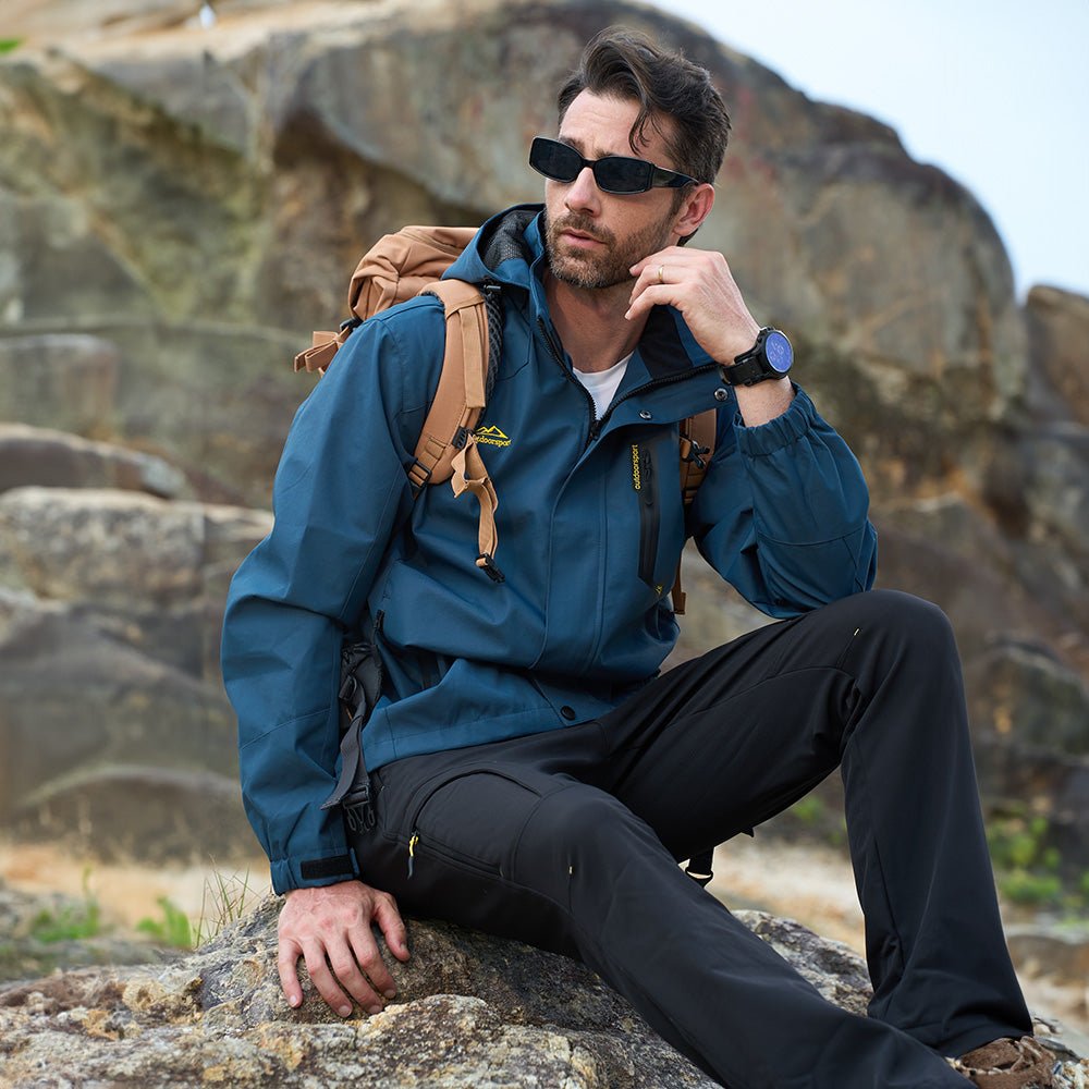 Veste de Pluie Homme Légère Imperméable à Capuche Amovible