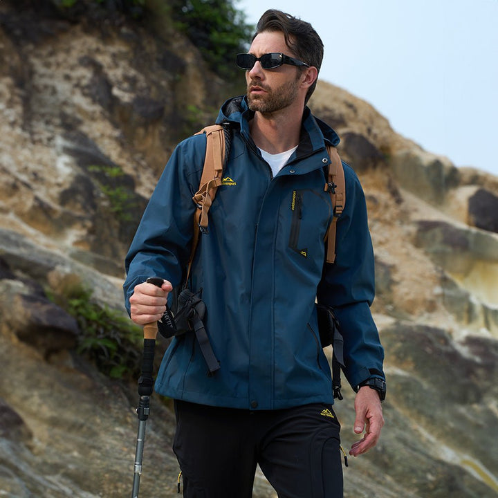 Veste de Pluie Homme Légère Imperméable à Capuche Amovible
