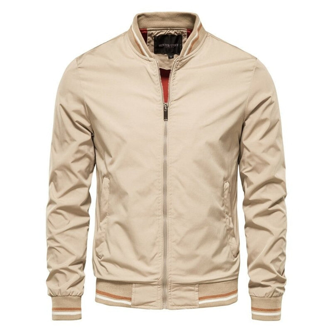 Blouson Bomber Homme Col Et Poignets Rayés