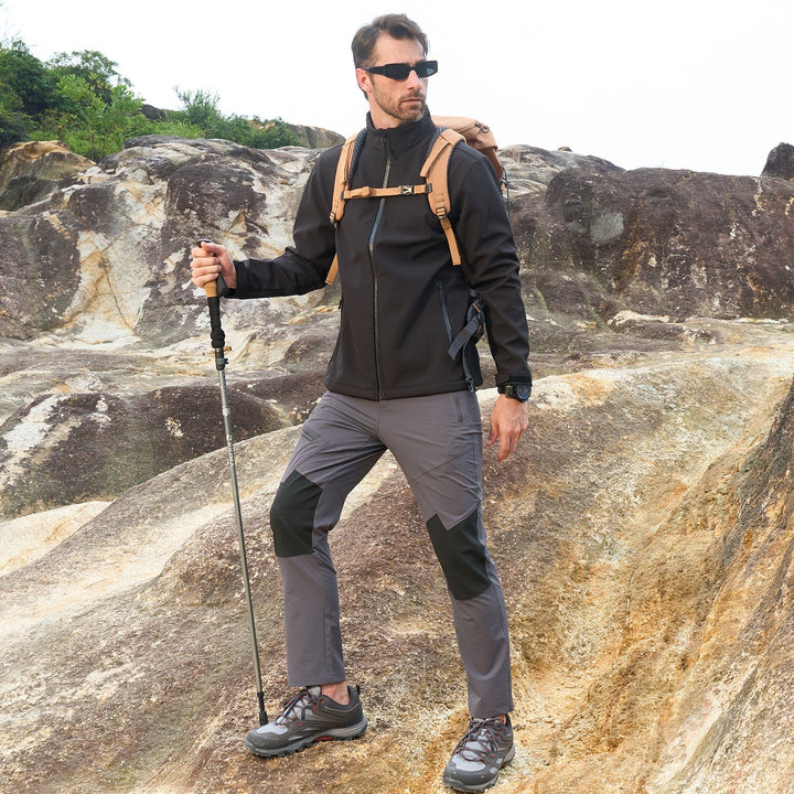 Pantalon de Randonnée Homme Déperlant Extensible Poches Zippées