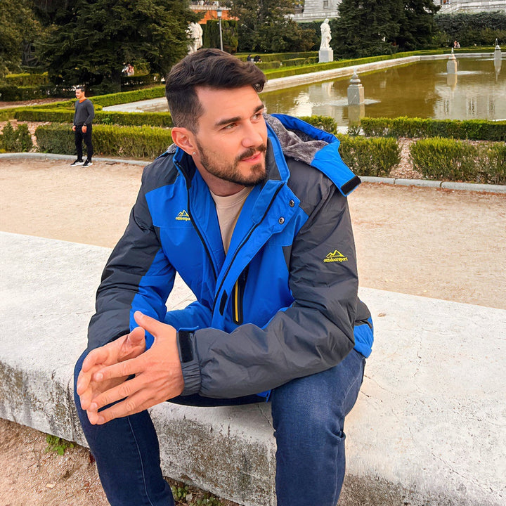 Veste de Ski Homme Doublée Polaire à Capuche