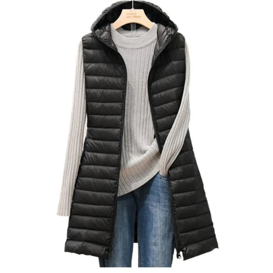 Gilet Bouffant Sans Manches Pour Femmes | Fermeture À Glissière