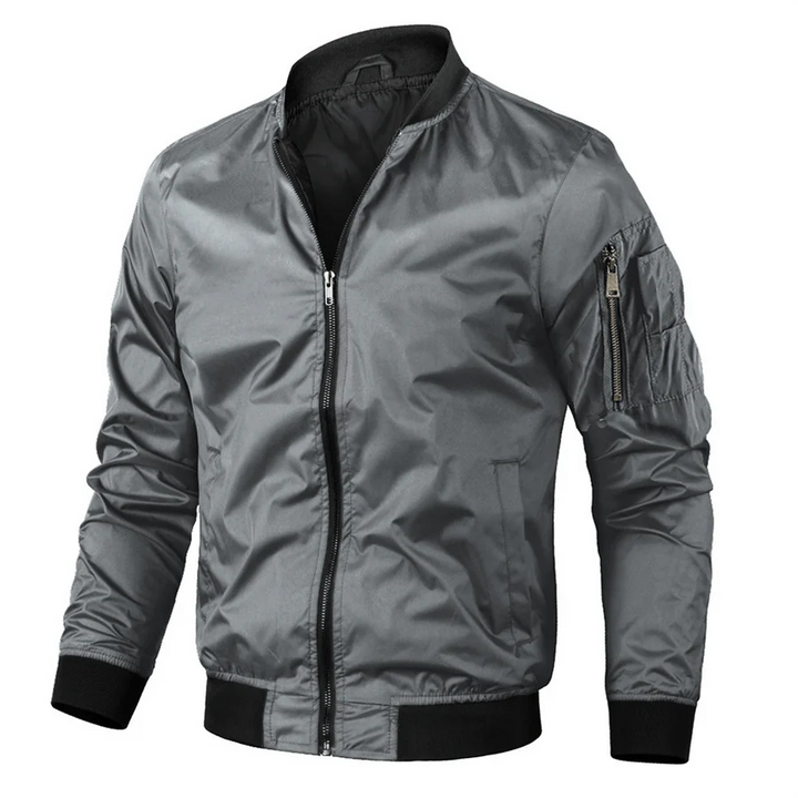 Veste Bomber Décontractée À Manches Longues Pour Hommes | Fermeture Éclair