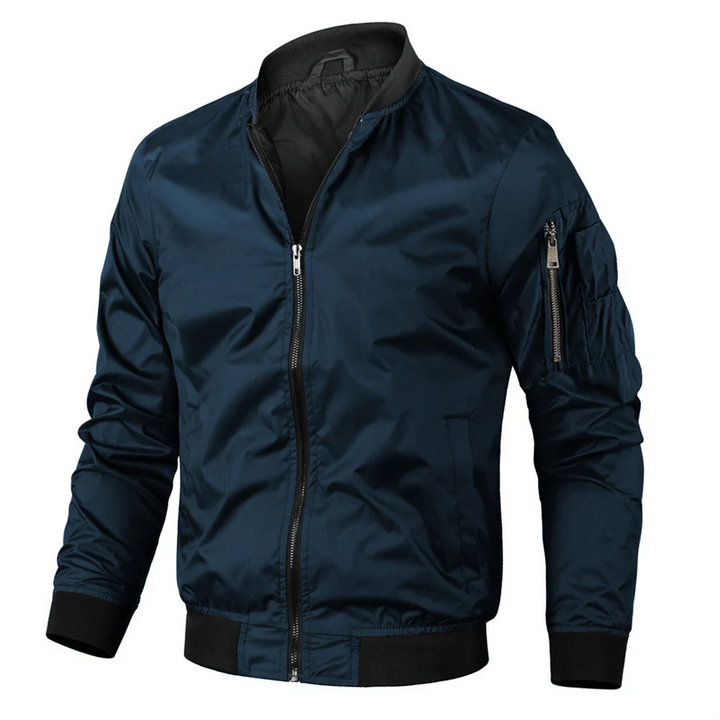 Veste Bomber Décontractée À Manches Longues Pour Hommes | Fermeture Éclair