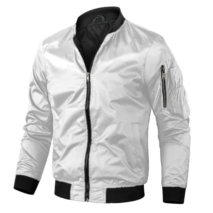 Veste Bomber Décontractée À Manches Longues Pour Hommes | Fermeture Éclair