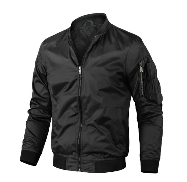 Veste Bomber Décontractée À Manches Longues Pour Hommes | Fermeture Éclair