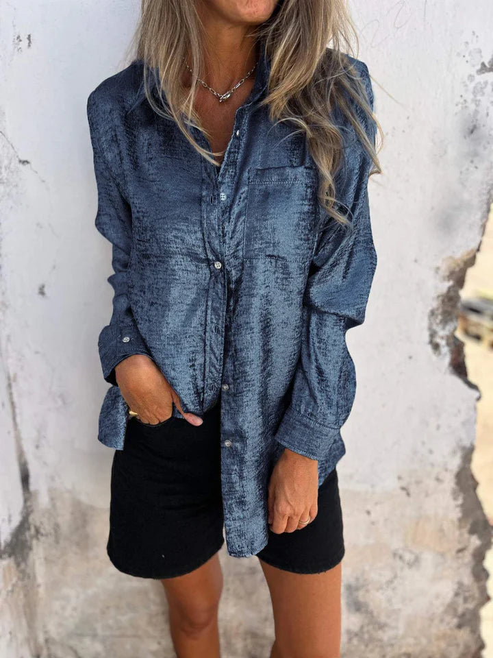 Chemise Femme à Manches Longues avec Boutons | Longue