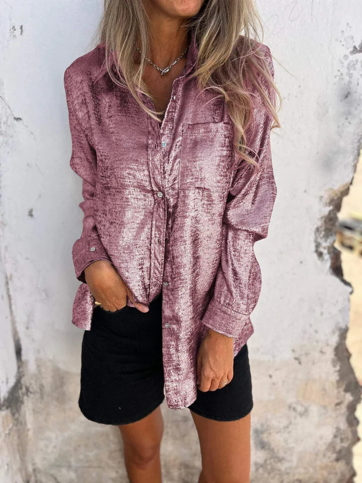Chemise Femme à Manches Longues avec Boutons | Longue