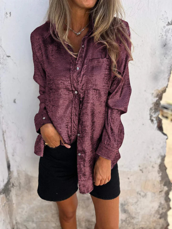 Chemise Femme à Manches Longues avec Boutons | Longue