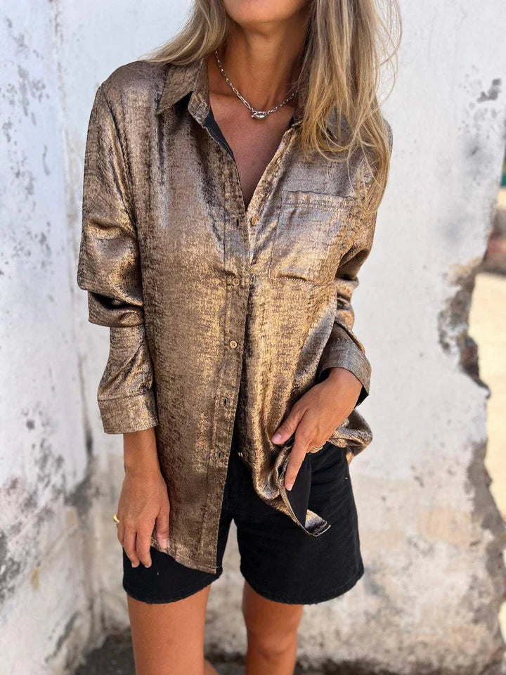 Chemise Femme à Manches Longues avec Boutons | Longue