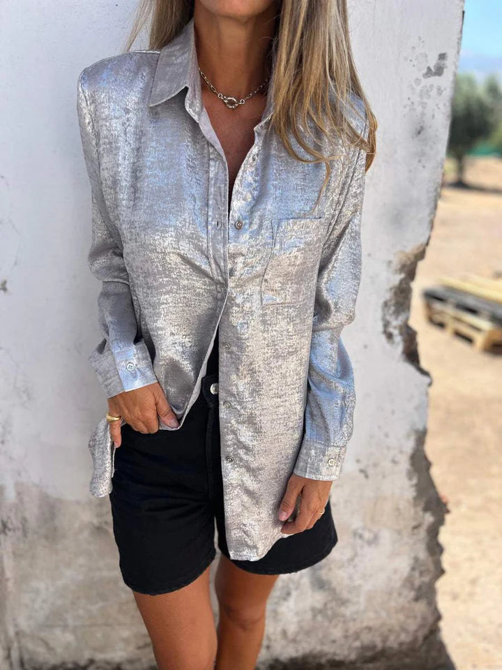 Chemise Femme à Manches Longues avec Boutons | Longue