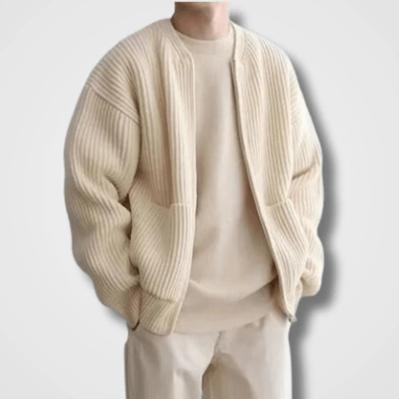 Cardigan En Tricot À Manches Longues Pour Hommes | Fermeture À Glissière