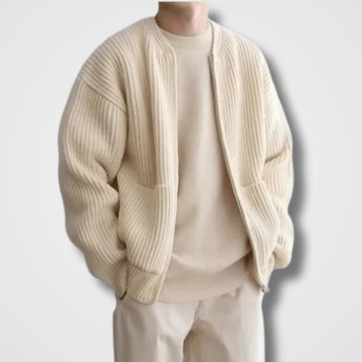 Cardigan En Tricot À Manches Longues Pour Hommes | Fermeture À Glissière