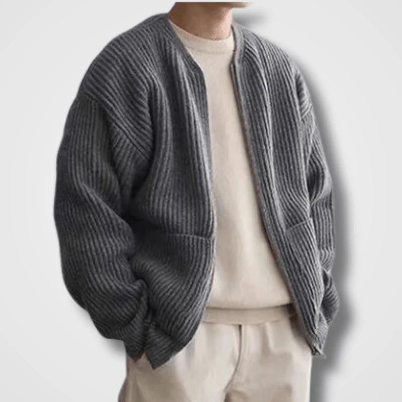 Cardigan En Tricot À Manches Longues Pour Hommes | Fermeture À Glissière