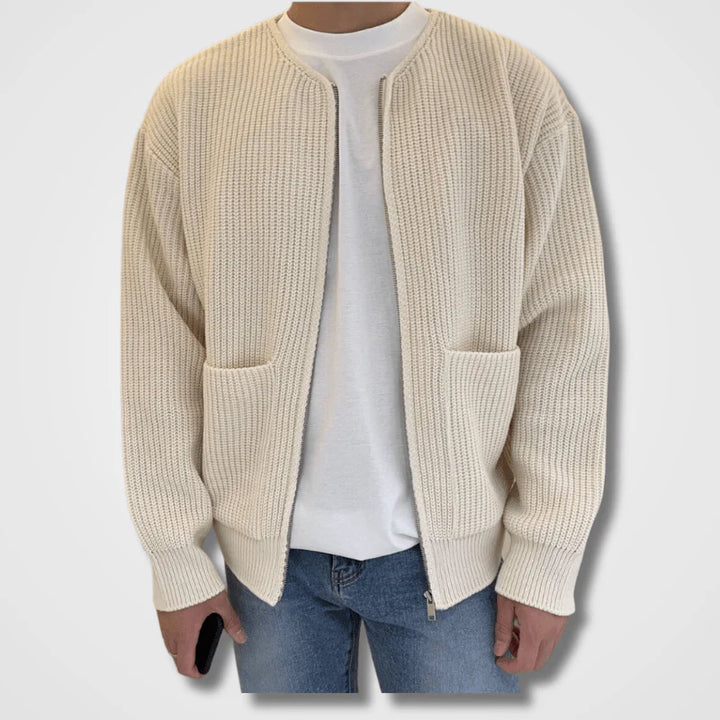 Cardigan En Tricot À Manches Longues Pour Hommes | Fermeture À Glissière