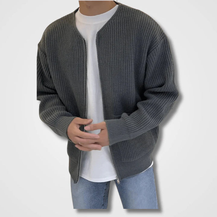 Cardigan En Tricot À Manches Longues Pour Hommes | Fermeture À Glissière